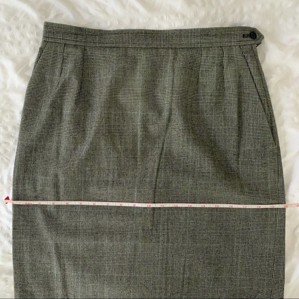 Vintage YSL Black Tweed Pencil Skirt Houndstooth Yves Saint Laurent 90s - Picture 12 of 13